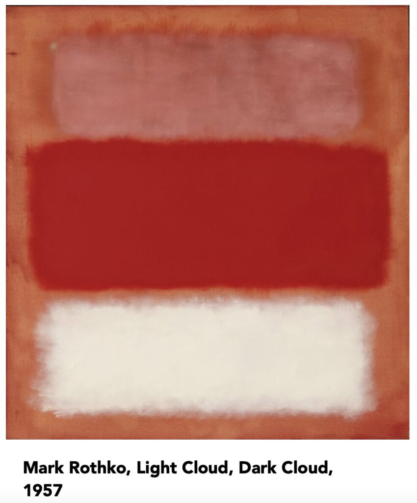 Rothko, light cloud, dark cloud, 1957