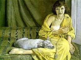 Ragazza con cane bianco, Lucien Freud